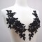 2 PieceS Black Beaded Mirrored Flower Applique for Dress Neckline Gown Dance Costume
